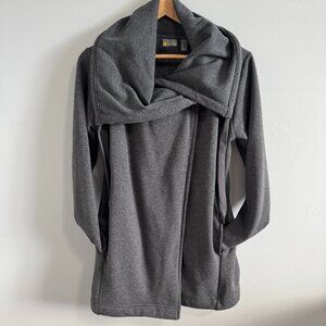 ZELLA Nordstrom All Day Wrap Sweater Dark Grey Moto Faux Fur Lined Sweater Small